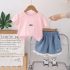 Комплект от Тениска и Къси, Дънкови Шорти с Памучна Дантела Cotton Daze - 2 части