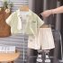 Спортно -Елегантен Комплект от Риза с Класическа Яка, Тениска, Къс Пантлон и Вратовръзка Elegant Style - 4 части