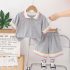 Комплект с Цветни Кантове, Класическа Яка и Бродерии Love Rainbow Grey - 2 части