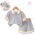 Комплект с Цветни Кантове, Класическа Яка и Бродерии Love Rainbow Grey - 2 части