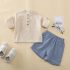 Premium Комплект от 100% Лен Natural Breeze Navy - 2 части