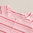 Комплект от Раирана Тениска и Дънкови Панталонки с Бохо Пискюли Riviera Stripes Pink - 2 части