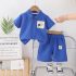 Комплект от Тениска с Класическа Яка и Къс Панталон Smart Collar Blue - 2 части