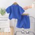 Комплект от Тениска с Класическа Яка и Къс Панталон Smart Collar Blue - 2 части