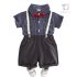 Официален Комплект с Карирана Риза, Панталон, Тиранти и Папионка Stylish Suspenders - 4 части