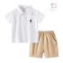 Спортно - Елегантен Комлект от Блузка с Класическа Яка и Къс Панталон Teddy Polo White - 2 части