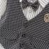 Официален, Кариран Комплект от Елек, Риза, Папионка и Панталон Classy Tux - 4 части
