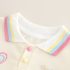 Комплект с Цветни Кантове, Класическа Яка и Бродерии Love Rainbow Vanilla - 2 части