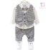 Официален, Кариран Комплект от Елек, Риза, Папионка и Панталон Classy Tux Grey - 4 части