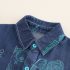 Комплект от Деним Риза със Щамповани Елемнти, Тениска и Къс Панталон Denim Doodles - 3 части