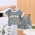 Комплект с Вафлен Ефект и 3Д Цветя Gorgeous Bloom Green - 2 части