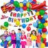 Гига Комплект от 61 ч. Балони, Хартиени Аксесоари и Висулка Happy Birthday Ultimate Transportation