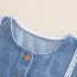 Комплект от Дънков Елек Тип Туника, Блуза и Панталон с Къдри Bella Denim - 3 части