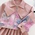 Модерен Комплект от Кожено Яке с Флорален Мотив и Плисирана Пола Floral Vogue - 2 части
