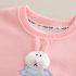 Комплект от Суитшърт с Къдри, Бродерии и Деним Панталон Ice Cream Bunny Pink -2 части