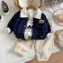 Комплект от Джинсов Бомбър, Блузка с Щампи и Панталон Mini League Navy - 3 части
