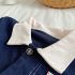 Комплект от Джинсов Бомбър, Блузка с Щампи и Панталон Mini League Navy - 3 части