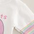 Комплект от Блузка с Рипс Ръкави и Дънков Гащеризон Pastel Paws - 2 части