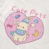Комплект от Блузка с Рипс Ръкави и Дънков Гащеризон Pastel Paws - 2 части