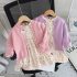 Комплект от Рокля с Дълъг Ръкав и Жилетка от Плетиво Spring Hug Lilac - 2 части