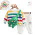 Комплект с Деним Панталон, Бродерии и Чанта През Рамо Color Dino White - 3 части