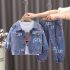 Дънков Комплект от Яке Бомбър, Блузка и Дълъг Панталон Denim Bear - 3 части