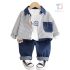 Комплект от Раирана Риза, Блузка и Дънков Панталон Emoji Denim - 3 части Комплект от Раирана Риза, Блузка и Дънков Панталон Emoji Denim - 3 части