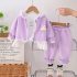 Меланжиран Комплект от Суитшърт с Дантела, Рипс Блузка и Панталон Shiny Bunny Lavender - 3 части