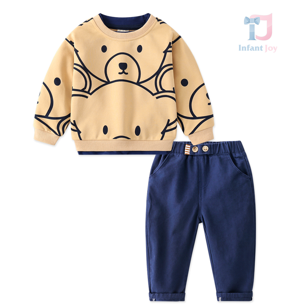 Спортно-Елегантен Комплект от Блузка с Принт и Панталон Teddy Mood Beige - 2 части