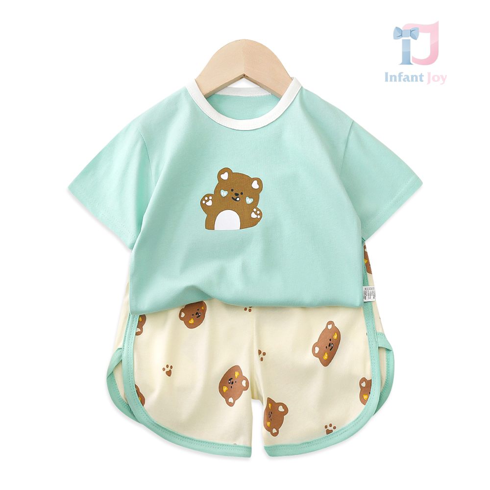 Комплект от Тениска и Шорти със Щамповани Елементи Turquoise Bear - 2 части