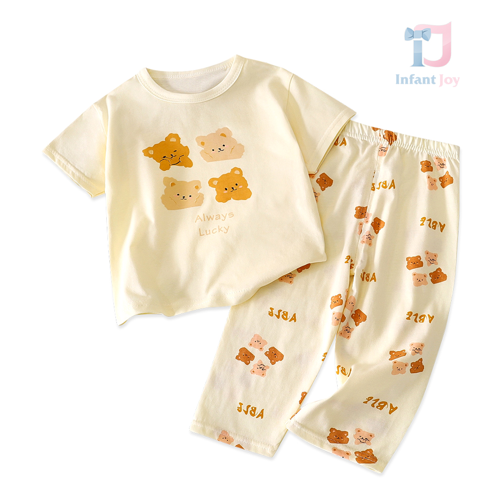 Детска Пижамка с Къс Ръкав и Дълго Долнище Lucky Bears - 2 части