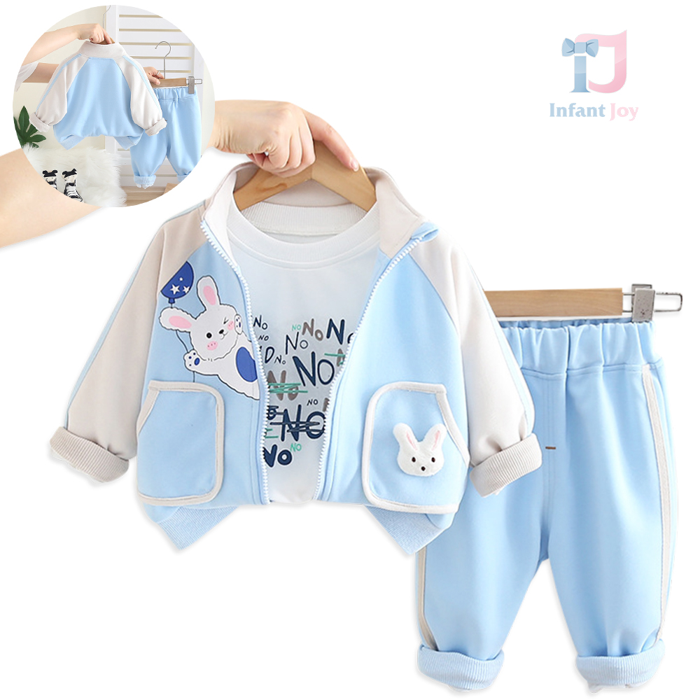Спортен Комплект от Суитшърт, Блузка с Щампи и Панталон Sky Bunny - 3 части
