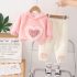 Premium Комплект със Суитшърт и 3Д Апликации Cuddly Heart Pink - 2 части