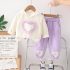 Premium Комплект със Суитшърт и 3Д Апликации Cuddly Heart Purple - 2 части