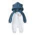 Ватиран Гащеризон с Качулка с Ушички и А-симетрично Закопчаване Cuddle Cub Blue
