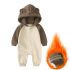 Ватиран Гащеризон с Качулка с Ушички и А-симетрично Закопчаване Cuddle Cub Brown