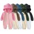 Ватиран Гащеризон с Качулка с Ушички и А-симетрично Закопчаване Cuddle Cub Green