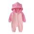 Ватиран Гащеризон с Качулка с Ушички и А-симетрично Закопчаване Cuddle Cub Pink