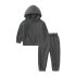 Ватиран, Спортен Комплект с Качулка и Частично Закопчаване Cozy Dark Grey - 2 части