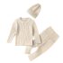 Комплект от Рипс Плетиво с Шапка Rustic Knit Beige - 3 части