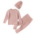 Комплект от Рипс Плетиво с Шапка Rustic Knit Pink - 3 части