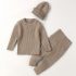 Комплект от Рипс Плетиво с Шапка Rustic Knit Mocha - 3 части