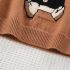 Premium Пуловер от Плетиво с Тъкана Апликация Maison Cub Cocoa
