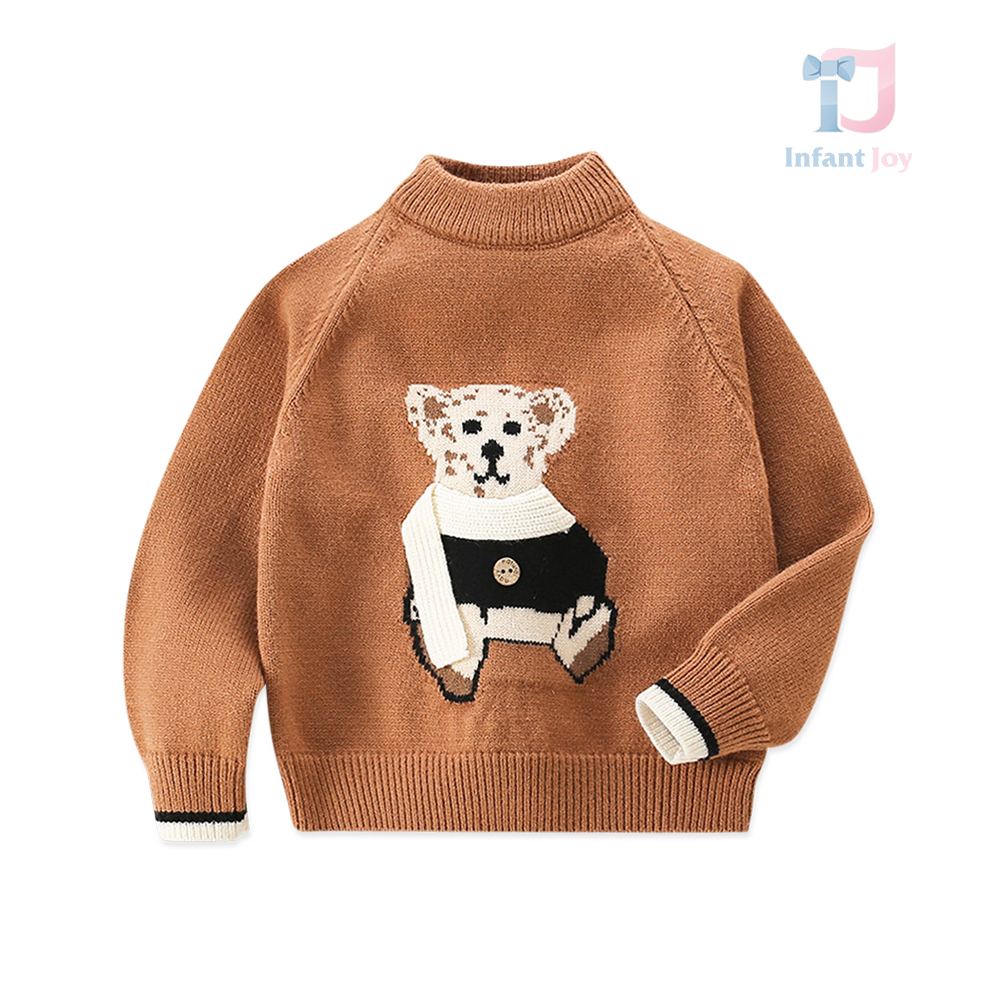 Premium Пуловер от Плетиво с Тъкана Апликация Maison Cub Cocoa