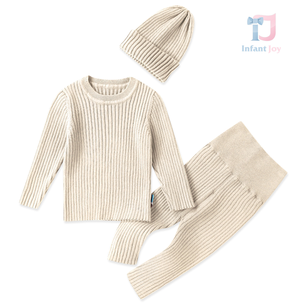 Комплект от Рипс Плетиво с Шапка Rustic Knit Beige - 3 части