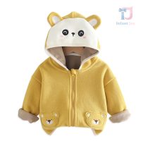 Поларен Суитшърт с Качулка и 3Д Елементи Yellow Cub Cute