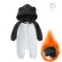 Ватиран Гащеризон с Качулка с Ушички и А-симетрично Закопчаване Cuddle Cub Black