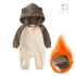 Ватиран Гащеризон с Качулка с Ушички и А-симетрично Закопчаване Cuddle Cub Brown
