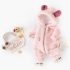 Топъл , Плюшен Гащеризон с Качулка с Ушички и Ципово Закопчаване Sweet Soft Pink