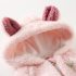 Топъл , Плюшен Гащеризон с Качулка с Ушички и Ципово Закопчаване Sweet Soft Pink